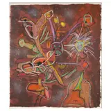 Roberto Sebastian Matta, New-View, 1996, Etching with carborundum and hand-coloring on handmade paper