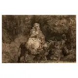 The Flight into Egypt: Crossing a Brook (Hollstein 55) by Rembrandt Harmensz van Rijn, 1654, Etching on laid paper, an 18th century impression, Hollstein's only state, sold Sep 2025