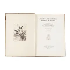 Etchings and Drypoints by Frank W. Benson, Volumes I-IV (4 works) by Frank Weston Benson, 1917-1929, A group of four volumes, each with original etching frontispieces on wove and laid paper, each signed in pencil, sold Sep 2025