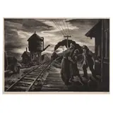 Morning Train (Fath 58) by Thomas Hart Benton, 1943, Lithograph on Rives paper, sold Sep 2025