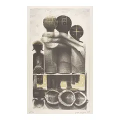 John T. Biggers, Star Gazers, 1988, Offset lithograph in colors on wove paper