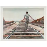 Ernie Barnes, Destination Unknown, 1979, Offset lithograph in colors on wove paper