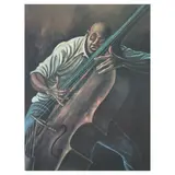 Ernie Barnes, The Bassist, c. 1990, Offset lithograph in colors on wove paper