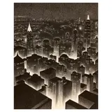 Ellison Hoover, Manhattan Midnight, c. 1935, Lithograph on wove paper, aside from the edition of 50