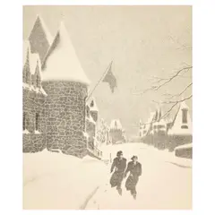 Ellison Hoover, Canadian Snow Storm, c. 1940, Lithograph on wove paper