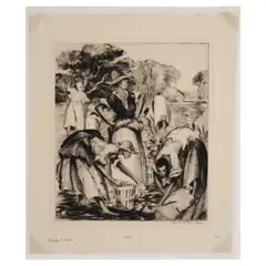 Alfred Heber Hutty, Potato Pickers in the Low Country (Howle 2012, 146), 1935, Drypoint on laid paper