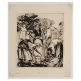 Alfred Heber Hutty, Potato Pickers in the Low Country (Howle 2012, 146), 1935, Drypoint on laid paper