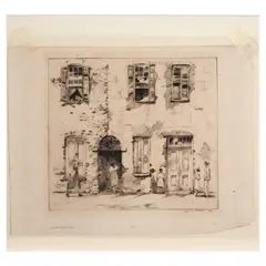 Alfred Heber Hutty, Court Activities (Howle 2012, 122), 1932, Drypoint on laid paper