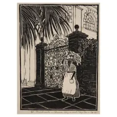 Anna Heyward Taylor, Saint Michael's Gates, c. 1937, Woodcut on japon paper