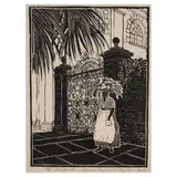 Anna Heyward Taylor, Saint Michael's Gates, c. 1937, Woodcut on japon paper
