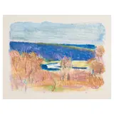 Wolf Kahn, River, 1990, Monotype in colors on wove paper
