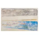 Wolf Kahn, Boats in Harbor with Rain, 1992, Monotype in colors on cream wove paper