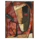 Ángel Botello, Mujer,, Screenprint in colors on black wove paper