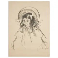 Mary Cassatt, Sara Wearing her Bonnet and Coat (Breeskin 198), c. 1904, Transfer lithograph on Arches paper