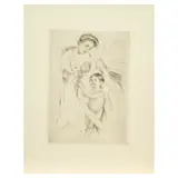 Mary Cassatt, Looking into the Hand Mirror (No. 3) (Breeskin 202), c. 1905, Drypoint on watermarked laid paper, likely a posthumous impression