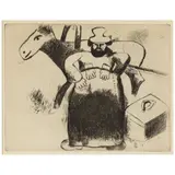 Marc Chagall, Le cocher Sélifane; Tchitchikov sur le lit, from Les Âmes Mortes, by Gogol (2 works) (Vollard 7, 15; Cramer bk. 17), 1923-1927, Two etchings with drypoint on Arches paper watermarked 'MBM', each unsigned and unnumbered, from the total edition of 368