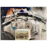 New York Central Park Winter, from Currier & Ives as Interpreted by Salvador Dalí  (Field 71-5-A) by Salvador Dalí, 1971, Lithograph in colors with collage on wove paper, sold Sep 2025