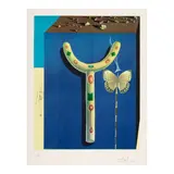 Surrealist Crutches, from Memories of Surrealism (Field 71-5-K) by Salvador Dalí, 1971, Photolithograph in colors with etched remarque on Arches paper, offered Sep 2025
