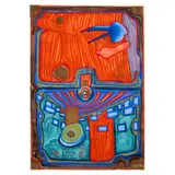 Friedensreich Hundertwasser, Little Palaces of Illness, from Nana Hyaku Mizu (Koschatzky 38)