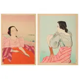 Paul Jacoulet, Melle. Rita-Sablan-Diaz Chamorro De Guam, Marianes; Portrait of a Chamorro Woman - Red (2 works) (Miles 5; 7)