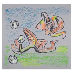 Roberto Sebastian Matta, Music Foot, 1990, Screenprint in colors on japon paper