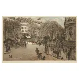 Jean-François Raffaëlli, Le Boulevard des Italiens (Delteil 83), 1908, Etching in colors on japon paper