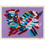 Two plates, from Cats (2 works) by Karel Appel, 1978, Two lithographs in colors on japon nacré paper, each signed in pencil, sold Sep 2025
