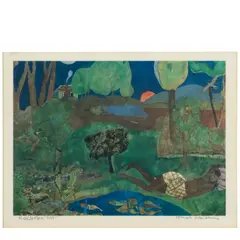 Romare Bearden, Recollection Pool (Gelburd/Rosenberg 28), 1968-1971, Offset lithograph in colors on wove paper