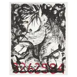 Jonathan Borofsky, White Horse (Gemini 1464), 1991, Lithograph, screenprint and collage with hand-painting on Arches 88 paper
