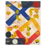 Traversing the Square by Katherine Bradford, 1996, Monotype in colors with oil based dyes on BFK Rives paper, offered Sep 2025