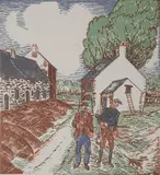 Jean-Emile Laboureur, - ''Le Depart Pour La Chasse'' (Laboureur 780)-, lithograph in colors, 1927