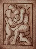 Jacques Lipchitz, - ''Couple et Enfant''-, etching, engraving and aquatint, ca. 1940