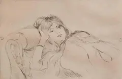 - ''Jeune Femme a Repos''- by Berthe Morisot, etching, 1889, posthumous printing, offered Jun 2015