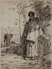 - ''Le Grange Bergere'' (Delteil 18)- by Jean-François Millet, etching, 1862, laid down, offered Jun 2015