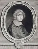 Robert Nanteuil, - Caesar, Cardinal d'Estrees-, engraving, staining in various areas and trimmed