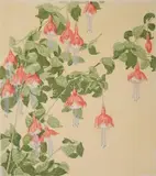 Victor Pirkhoff, - Bell Flowers-, woodcut in colors, ca. 1930