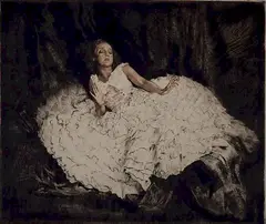 Oskar Stössel, - Ballerina-, aquatint in colors, ca. 1930