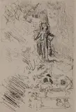 Édouard Vuillard, - ''Petites Etudes Dans Le Square'' (Roger-Marx 65)-, etching, 1937, from ''Tombe de Edouard Vuillard, tape hinge stains in margins