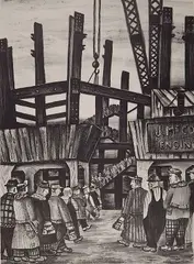 - Going To Work- by William Abbe, lithograph, ca. 1945, offered Jun 2015
