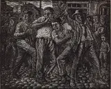 Albert Abramovitz, - ''The Strike''- wood, engraving