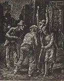Albert Abramovitz, - ''The Hold-Up''-, linocut, ca. 1935