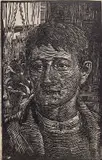 Albert Abramovitz, - ''Worker's Head''- wood, engraving