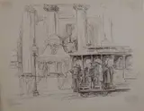 Viola Appel, - San Francisco Street Scene-, pen and ink on paper