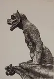 John Taylor Arms, - ''A Devil of Notre Dame'' (Fletcher 222)-, etching, 1929
