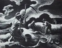 - ''Island Hay'' (Fath 68)- by Thomas Hart Benton, lithograph, 1945, sold Jun 2015