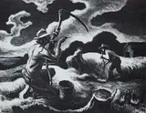 - ''Island Hay'' (Fath 68)- by Thomas Hart Benton, lithograph, 1945, sold Jun 2015