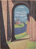 Leon Bibel, - Archway-, silkscreen in colors, 1939