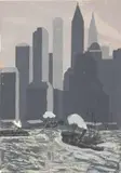 Helen Blumenschein, - New York From The Hudson-, silkscreen in colors, ca. 1940, minor scuffs in