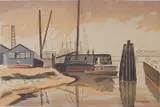 Max Arthur Cohn, - ''Harlem River''-, silkscreen in colors, 1938