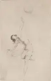 Warren Davis, - Woman Dancing with Ball-, etching, ca. 1930